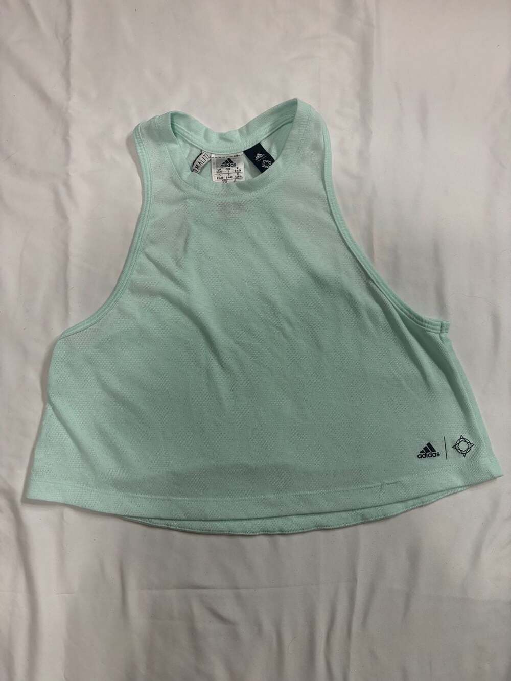 Adidas Climalite Mesh Crop Tank Top Mint Green Size S